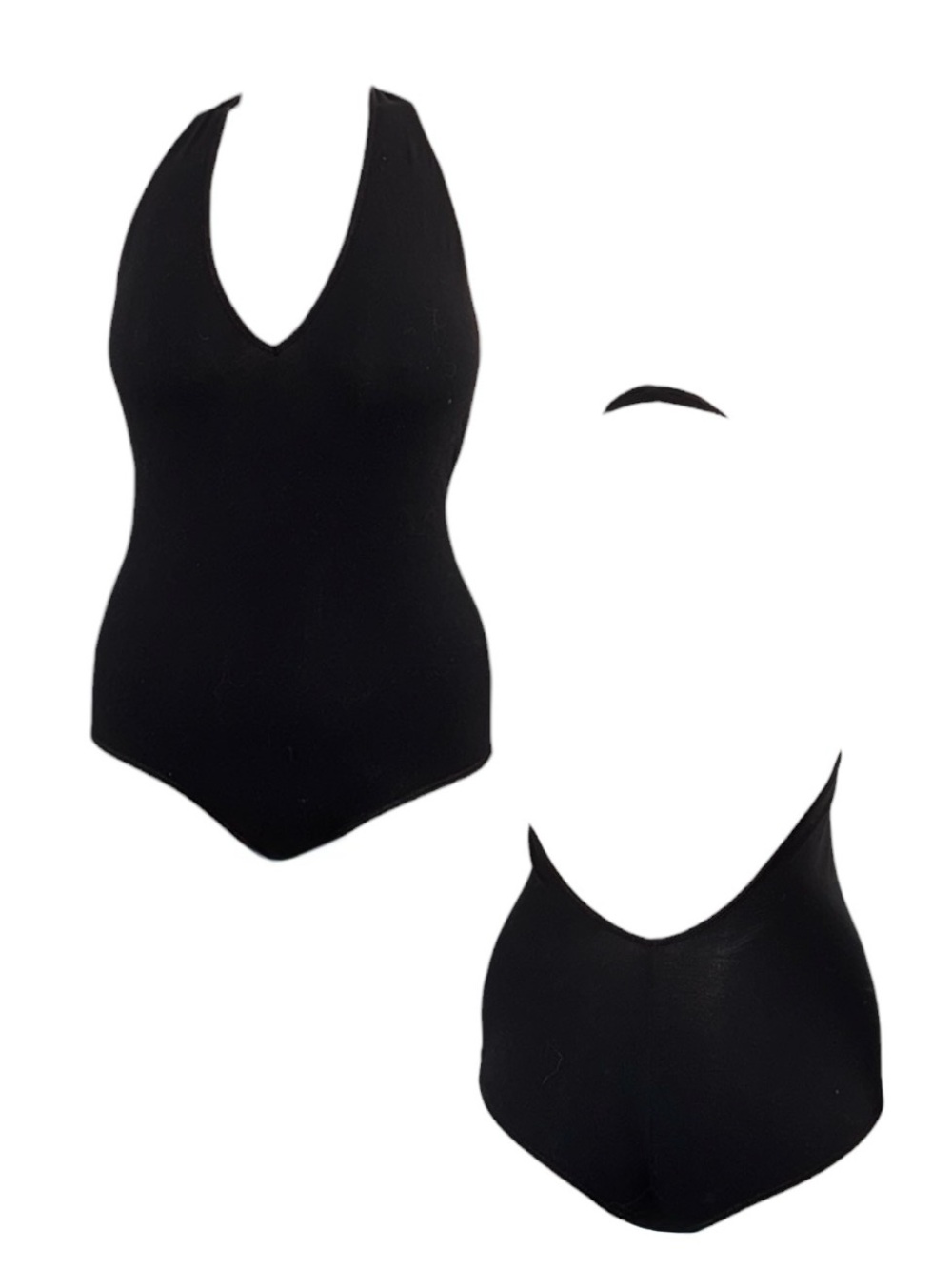 Black Halter V-Neck American Apparel Bodysuit